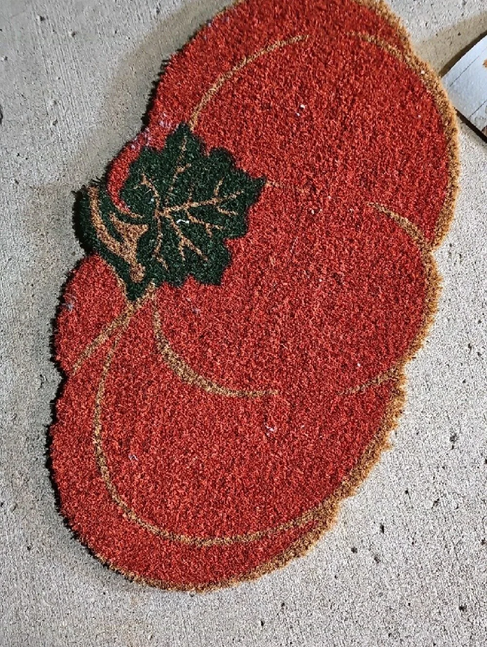 Autumn Pumpkin Coir Door Mat - Orange Welcome Accent